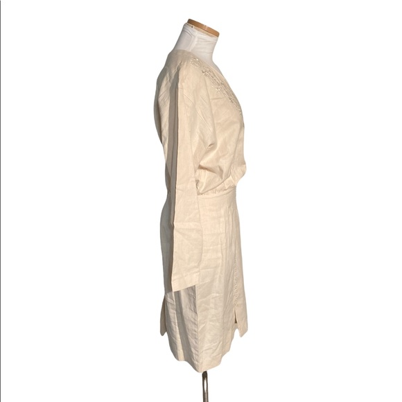 Vintage Together Spiegel Deadstock Linen Button Down Long Sleeve Dress Size 6 - Picture 4 of 12